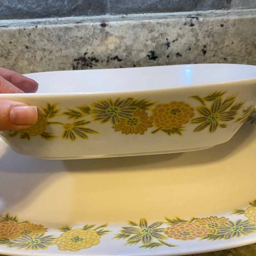Vintage Noritake Sunny‎ Side Serving Bowl With Platter